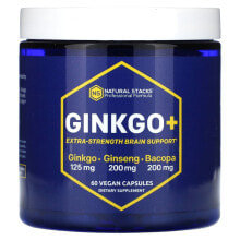 Natural Stacks, Ginkgo+, Extra Strength Brain Support , 60 Vegan Capsules
