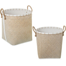 Set of Baskets Alexandra House Living 03825 White Brown wicker Rattan Natural Fibre (2 Units)