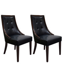 Best Master Furniture raphael Traditional Faux Leather Dining Side Chairs, Set of 2