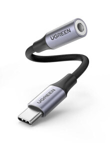 Ugreen 80154 дата-кабель мобильных телефонов Черный, Серый USB C 3,5 мм