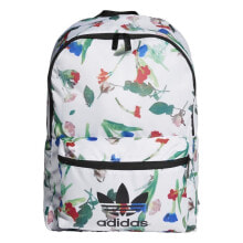 Женские спортивные рюкзаки Женский спортивный рюкзак  adidas логотип, принт цветочный,  одно отделение на молнии, спереди карман на молнии для мелких предметов.