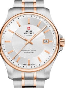 Мужские наручные часы с браслетом Мужские наручные часы с серебряным браслетом Swiss Military SM30200.07 Mens 39mm 5ATM