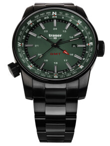Мужские наручные часы с черным браслетом Traser H3 109525 P68 Pathfinder GMT 46mm 10ATM