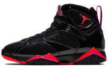 Jordan Air Jordan 7 Patent Leather 漆皮 万圣节 中帮 复古篮球鞋 女款 黑红 / Кроссовки Jordan Air Jordan 7 Patent Leather 313358-006