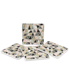 Thirstystone thirstysone Marbled Geo Blush 4-Pc. Coaster Set