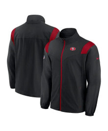 Nike men's Black, Scarlet San Francisco 49ers Sideline Woven Logo Full-Zip Jacket