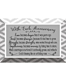 with Each Anniversary Glass Plaque with Easel, 6