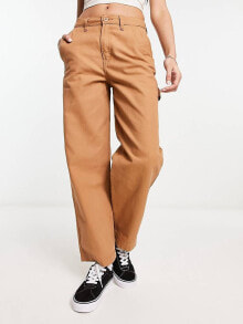 Женские брюки чиносы vans ground work utility trousers in brown