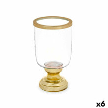 Candleholder Wineglass Golden Steel 12 x 24,5 x 12 cm (6 Units)