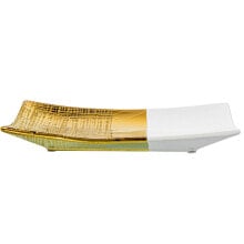 Centerpiece Alexandra House Living White Golden 26 x 16 x 3,5 cm