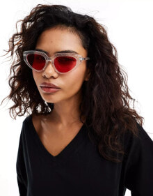 Купить женские солнцезащитные очки Vans: Vans shelby sunglasses in white with pink lense