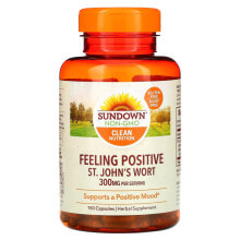 Растительные экстракты и настойки sundown Naturals, Feeling Positive, St. John's Wort, 150 mg, 150 Capsules