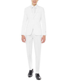 OppoSuits teen Boys White Knight Slim Fit Solid Suit