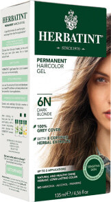 Краска для волос Herbatint Permanent Haircolor Gel 6N Dark Blonde Перманентная гель-краска для волос, оттенок темно-русый 135 мл