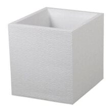 Plant pot EDA Graphit White Plastic Squared 39 x 39 x 43 cm