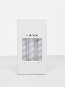 MAEGEN – 3er-Pack spiralförmige, schmal zulaufende Kerzen – Flieder