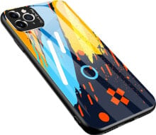 Hurtel Color Glass Case etui pokrowiec nakładka ze szkła hartowanego z osłoną na aparat iPhone 11 Pro Max pattern 1 uniwersalny