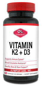 Витамин К Olympian Labs Vitamin K2 + D3 -Витамин К2 + Д3 --60 капсул