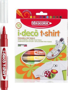 Купить фломастеры для детей FIBRACOLOR: Fibracolor Mazaki dekoracyjne I-Deco T-shirt 10 kolorów