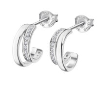 Ювелирные серьги glittering silver earrings with clear zircons LP3285-4 / 1