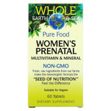 Витамины и БАДы для женщин Natural Factors, Whole Earth & Sea, мультивитаминный и минеральный комплекс для беременных женщин, 60 таблеток