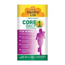 Витаминно-минеральные комплексы Country Life Core Daily 1 Multivitamin for Women Безглютеновый женский мультивитаминный комплекс с пробиотиками, ферментами и алоэ 60 таблеток