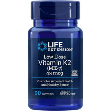 Витамин К Life Extension Lowdose Vitamin K2 MK7 Витамина К2 (МК-7) 45 мкг для здоровья костей и сердечно-сосудистой системы 90 мягких капсул
