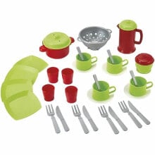 Toy food and tableware for girls