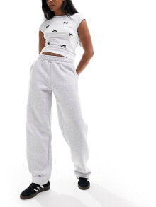 Купить женские брюки The Couture Club: The Couture Club relaxed wide leg jogger in grey marl