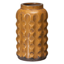 Vase 17 x 17 x 29 cm Ceramic Mustard