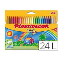 BIC Plastidecor Wax Crayon Pencils Box 24 Units