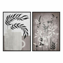Картины, постеры, гобелены, панно картина DKD Home Decor 53 x 4,5 x 73 cm современный Лист растения (2 штук)