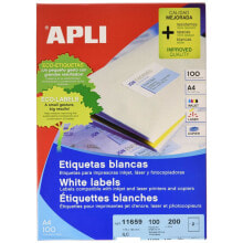 Adhesive labels Apli 100 Sheets White 175 x 135 mm