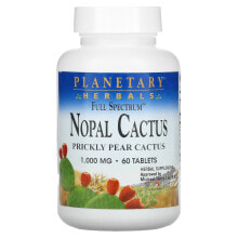 Растительные экстракты и настойки planetary Herbals, Full Spectrum Nopal Cactus, 1000 мг, 60 таблеток