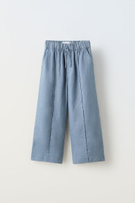 Straight-leg linen trousers