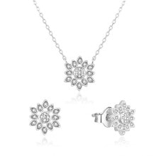 Женские комплекты бижутерии Playful set of jewelry made of silver AGSET239L (necklace, earrings)