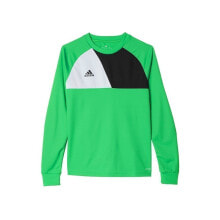 Женские кроссовки мужской спортивный лонгслив с длинным рукавом зеленый черный с логотипом Adidas Assita 17 JR
