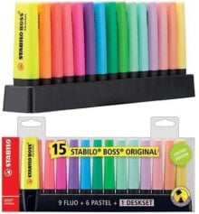 Фломастеры для рисования для детей набор фломастеров Maped Highlighter Boss из 15 цветов STABILO