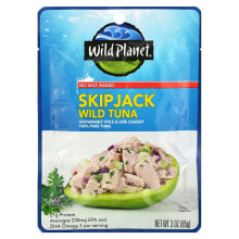 Wild Planet, SkipJack, солидный светлый дикий тунец в чистом оливковом масле, 80 г (2,82 унции)