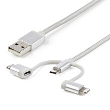 StarTech.com LTCUB1MGR USB кабель 1 m 2.0 USB A Micro-USB B Серебряный