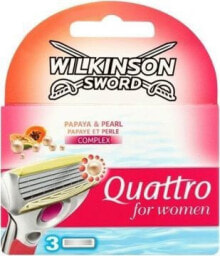 Женская бритва, лезвие Wilkinson Quattro For Women Papaya & Pearl 3 szt