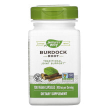 Растительные экстракты и настойки Nature's Way, Burdock Root, 475 mg, 100 Vegan Capsules