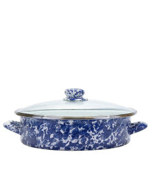 Cobalt Swirl Enamelware Collection 8 Quart Saute Pan