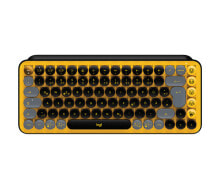 Клавиатуры Logitech POP Keys Wireless Mechanical Keyboard With Emoji Keys клавиатура Bluetooth QWERTZ Немецкий Черный, Серый, Желтый 920-010719