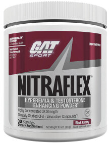 Витамины и БАДы для мужчин GAT Sport NITRAFLEX Порошок для повышения гиперемии и тестостерона 300 г - 30 порций с вишневым вкусом
