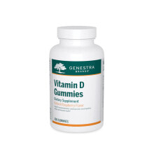 Витамин D Genestra Vitamin D Gummies Natural Raspberry --Витамин Д со вкусом малины -- 100 жевательных резинок
