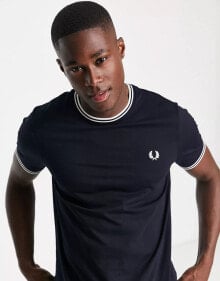 Купить мужские футболки и майки Fred Perry: Fred Perry twin tipped t-shirt in navy