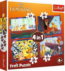 Купить пазлы для детей Trefl: Trefl Puzzle 4w1 Król Lew odważny