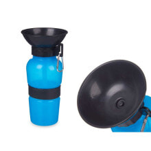 Dog Water Bottle-Dispenser Blue Black Metal Plastic 500 ml