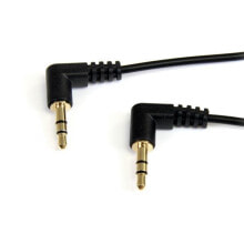 StarTech.com 0.3m Angle M/M аудио кабель 0,3 m 3,5 мм Черный MU1MMS2RA
